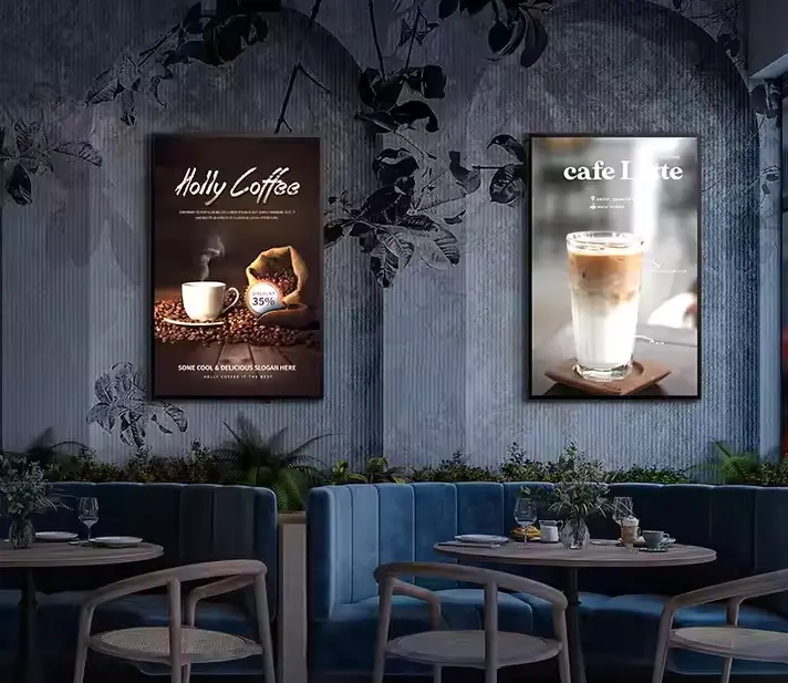 Cafe poster light boxes